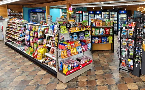 Snack and chip aisles inside the store